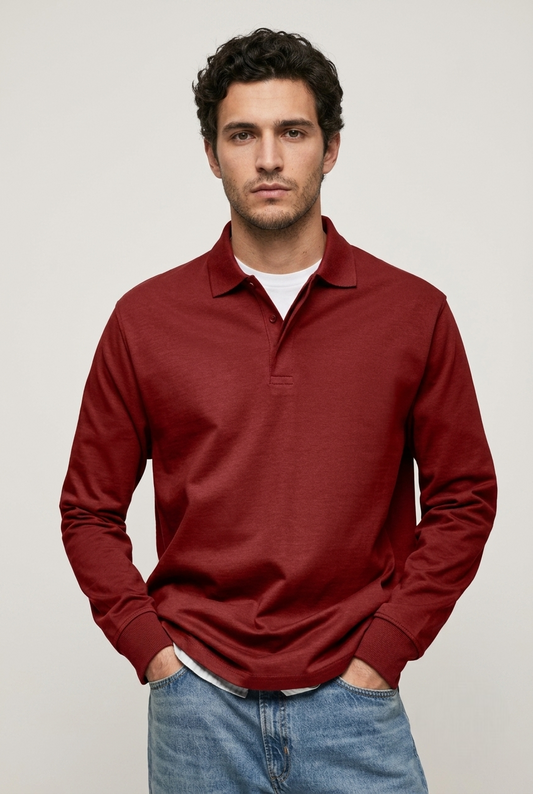 Areila Men's Long Sleeve Polo Shirt