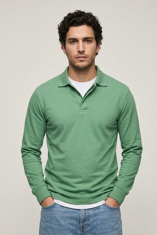 Areila Men's Long Sleeve Polo Shirt