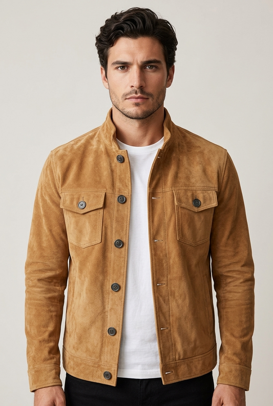 Areila Suede Trucker Jacket