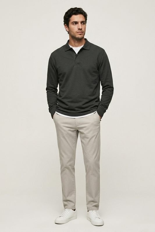 Areila Men's Long Sleeve Polo Shirt