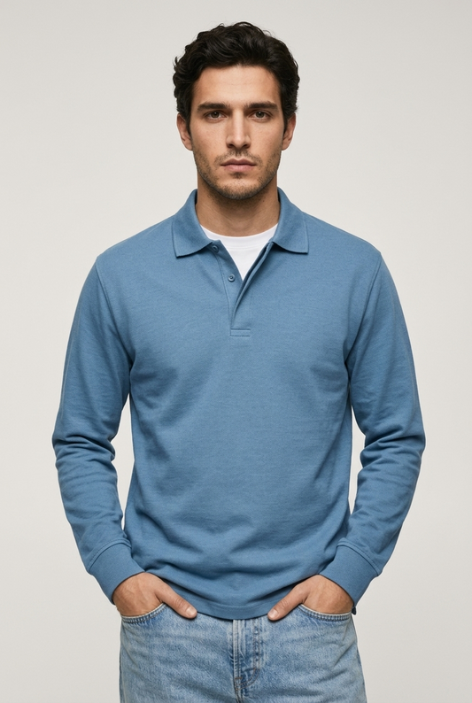 Areila Men's Long Sleeve Polo Shirt