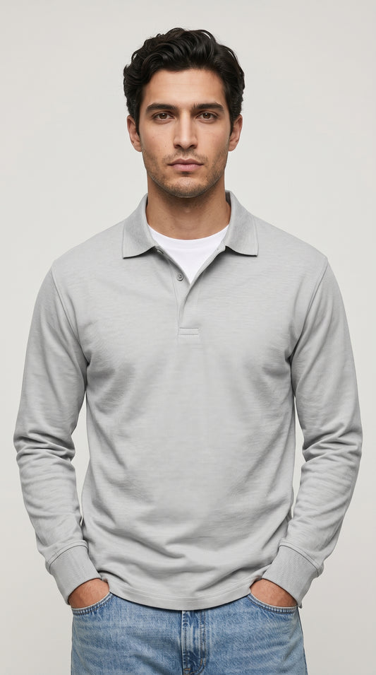 Areila Men's Long Sleeve Polo Shirt