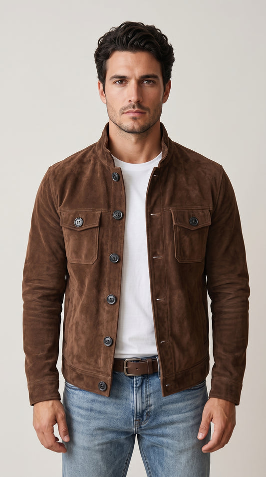 Areila Suede Trucker Jacket