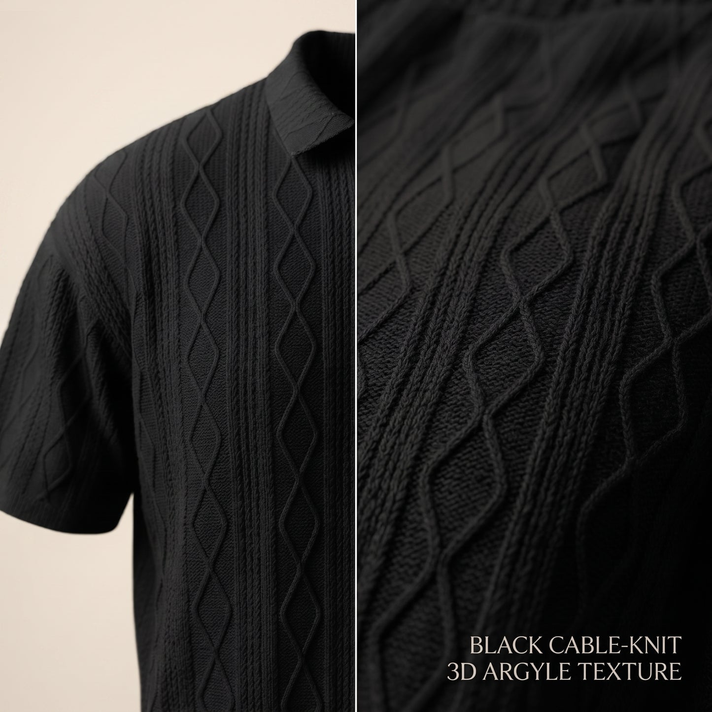Men's Knitted Polo Shirt and Pants Set