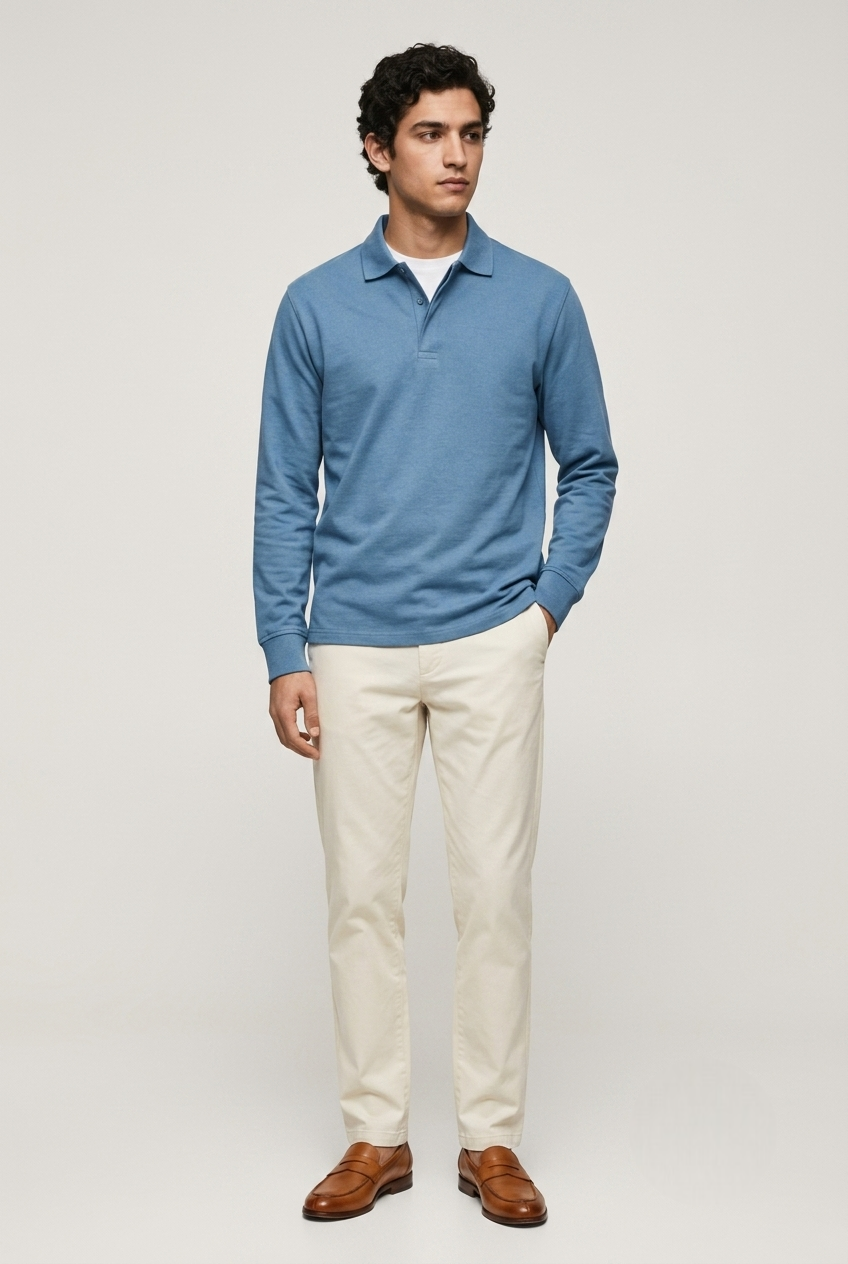 Areila Men's Long Sleeve Polo Shirt