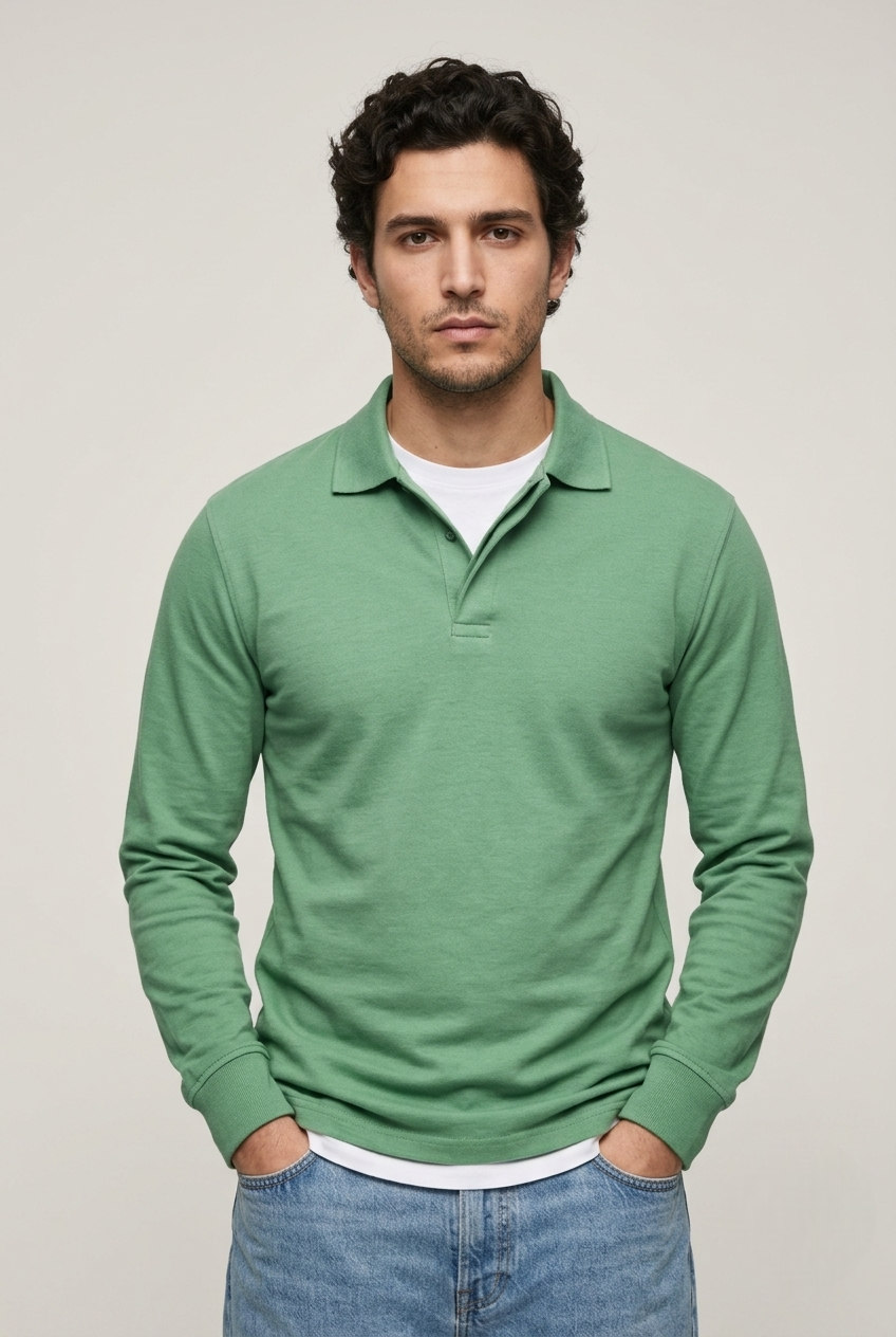 Areila Men's Long Sleeve Polo Shirt
