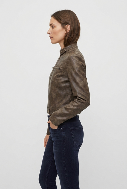 Faux Leather Biker Jacket