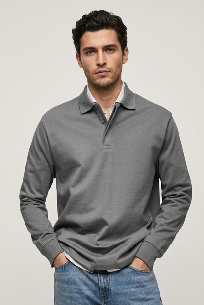 Areila Men's Long Sleeve Polo Shirt