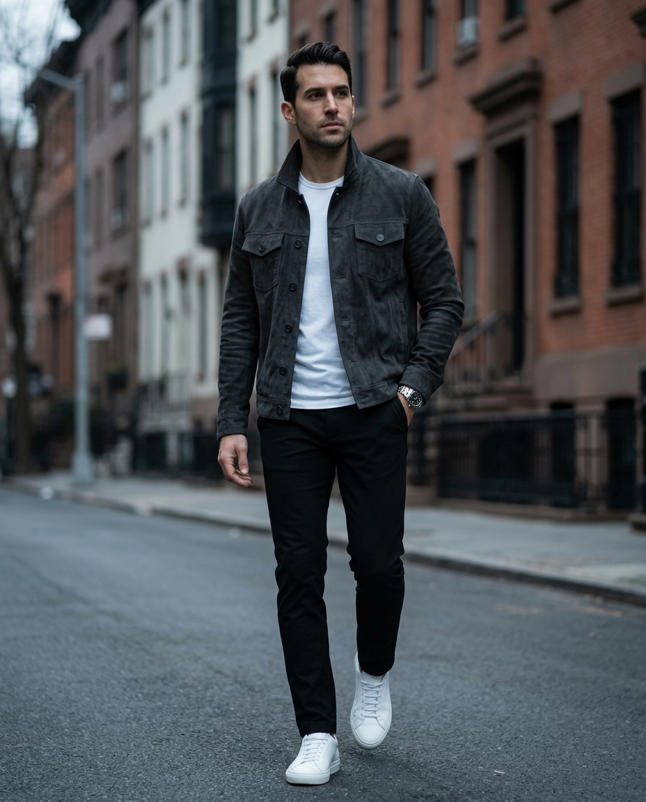 Areila Suede Trucker Jacket