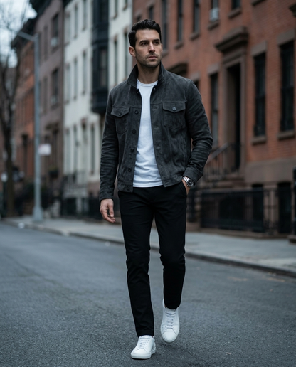 Areila Suede Trucker Jacket