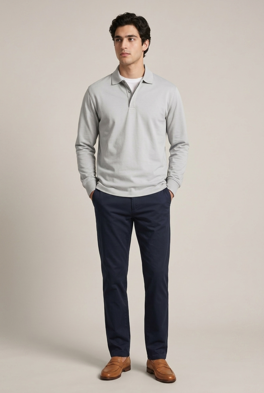 Areila Men's Long Sleeve Polo Shirt