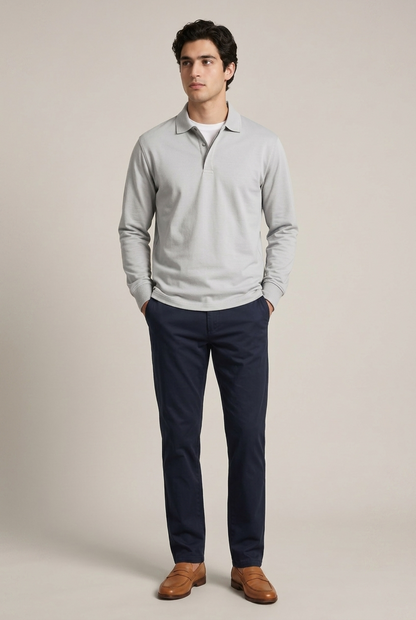 Areila Men's Long Sleeve Polo Shirt