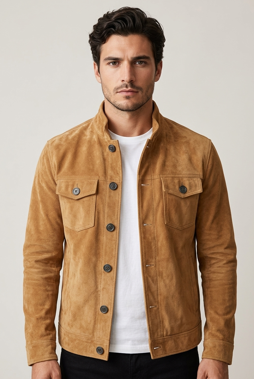 Areila Suede Trucker Jacket