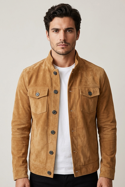 Areila Suede Trucker Jacket