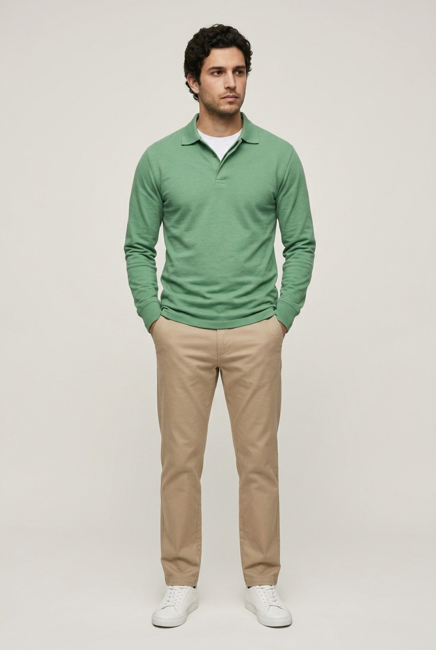 Areila Men's Long Sleeve Polo Shirt