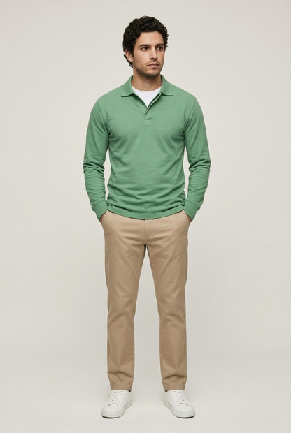 Areila Men's Long Sleeve Polo Shirt