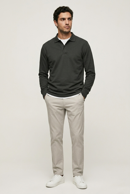 Areila Men's Long Sleeve Polo Shirt