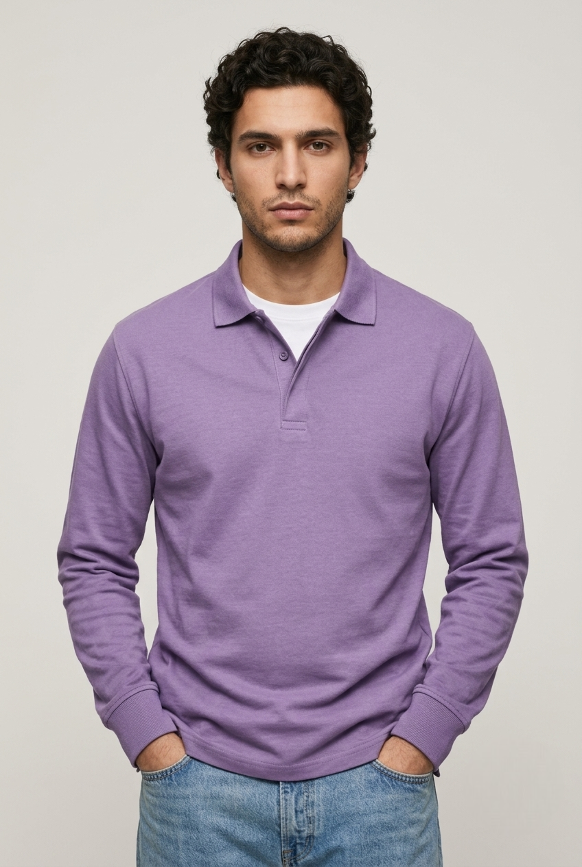 Areila Men's Long Sleeve Polo Shirt
