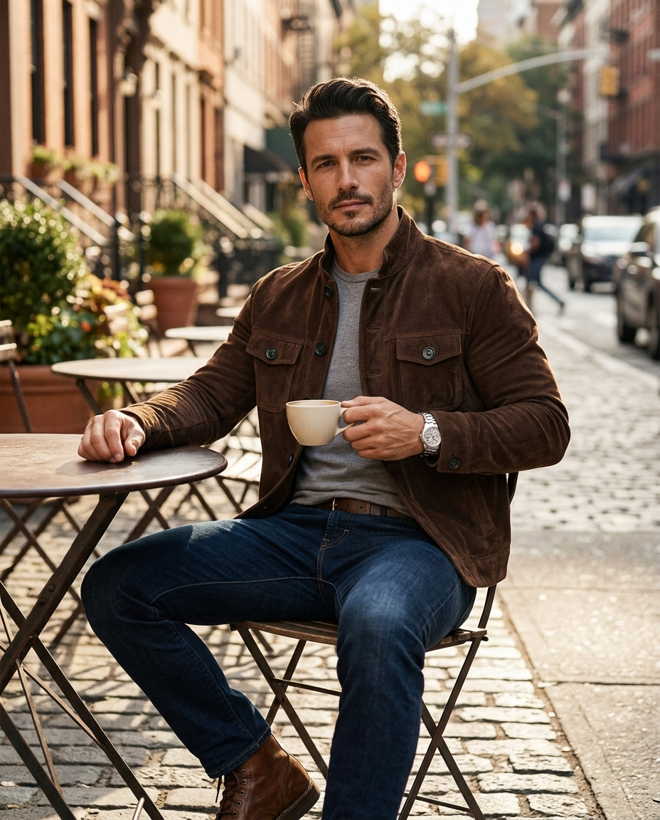 Areila Suede Trucker Jacket