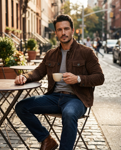 Areila Suede Trucker Jacket