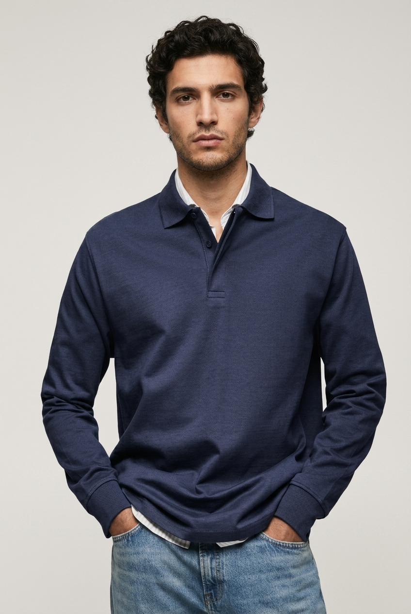 Areila Men's Long Sleeve Polo Shirt