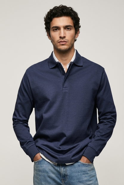 Areila Men's Long Sleeve Polo Shirt