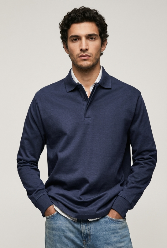 Areila Men's Long Sleeve Polo Shirt