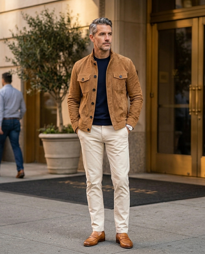 Areila Suede Trucker Jacket