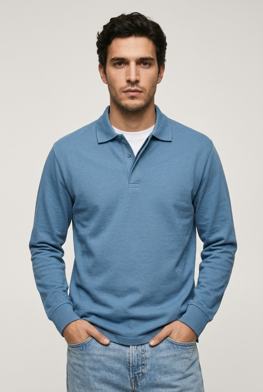 Areila Men's Long Sleeve Polo Shirt