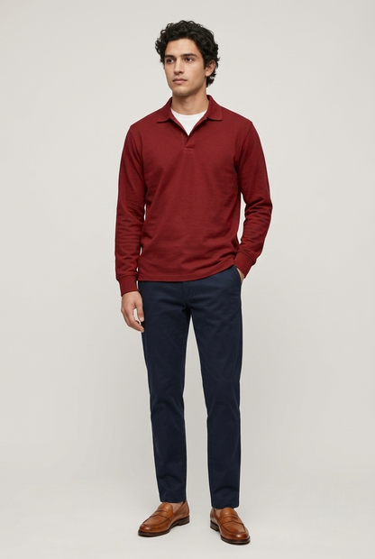 Areila Men's Long Sleeve Polo Shirt