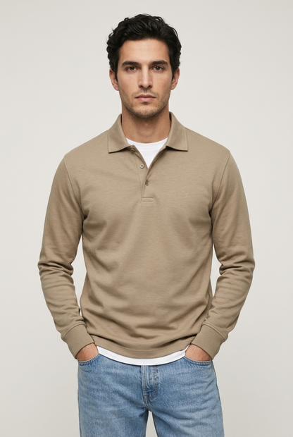 Areila Men's Long Sleeve Polo Shirt