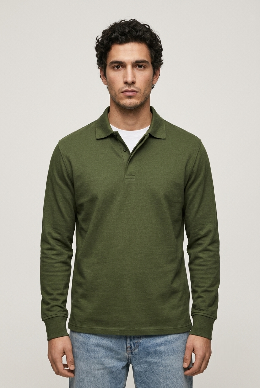 Areila Men's Long Sleeve Polo Shirt