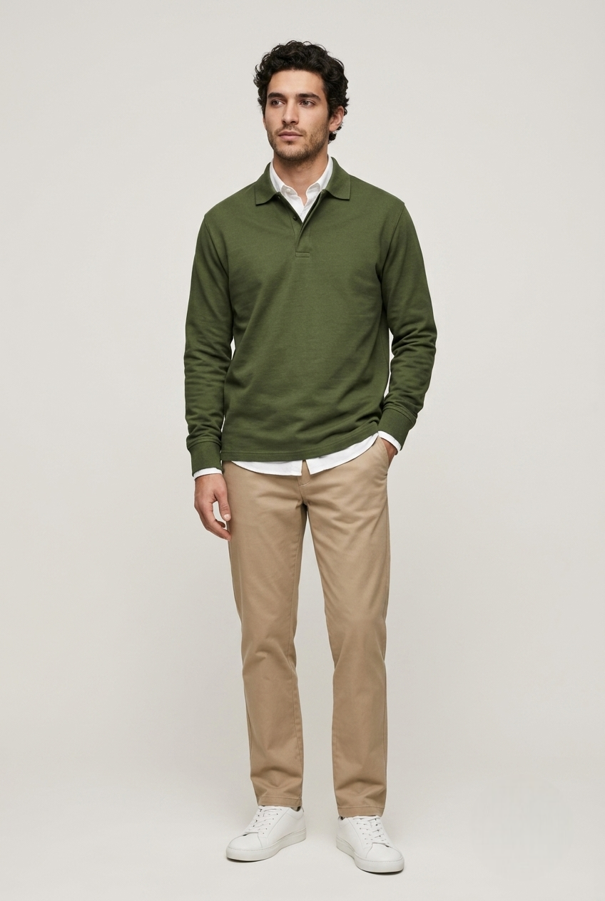 Areila Men's Long Sleeve Polo Shirt