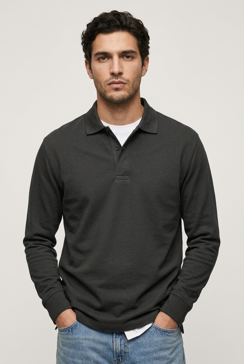 Areila Men's Long Sleeve Polo Shirt