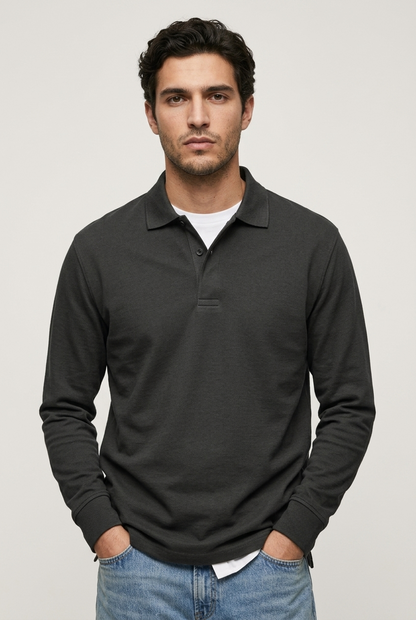 Areila Men's Long Sleeve Polo Shirt