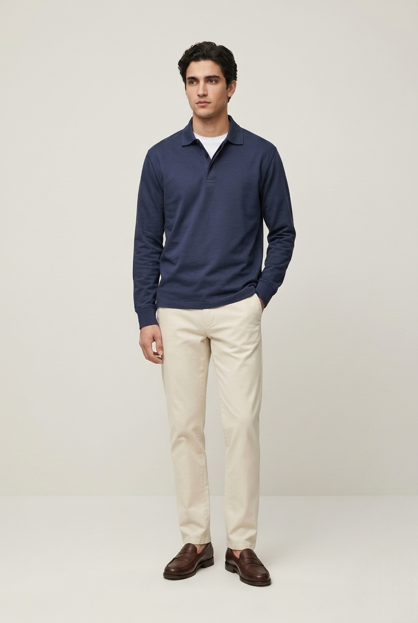 Areila Men's Long Sleeve Polo Shirt