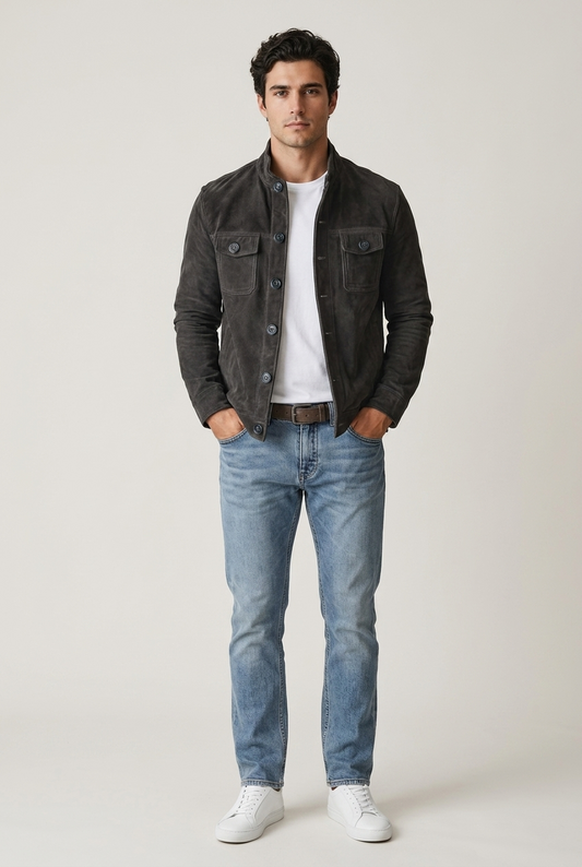 Areila Suede Trucker Jacket