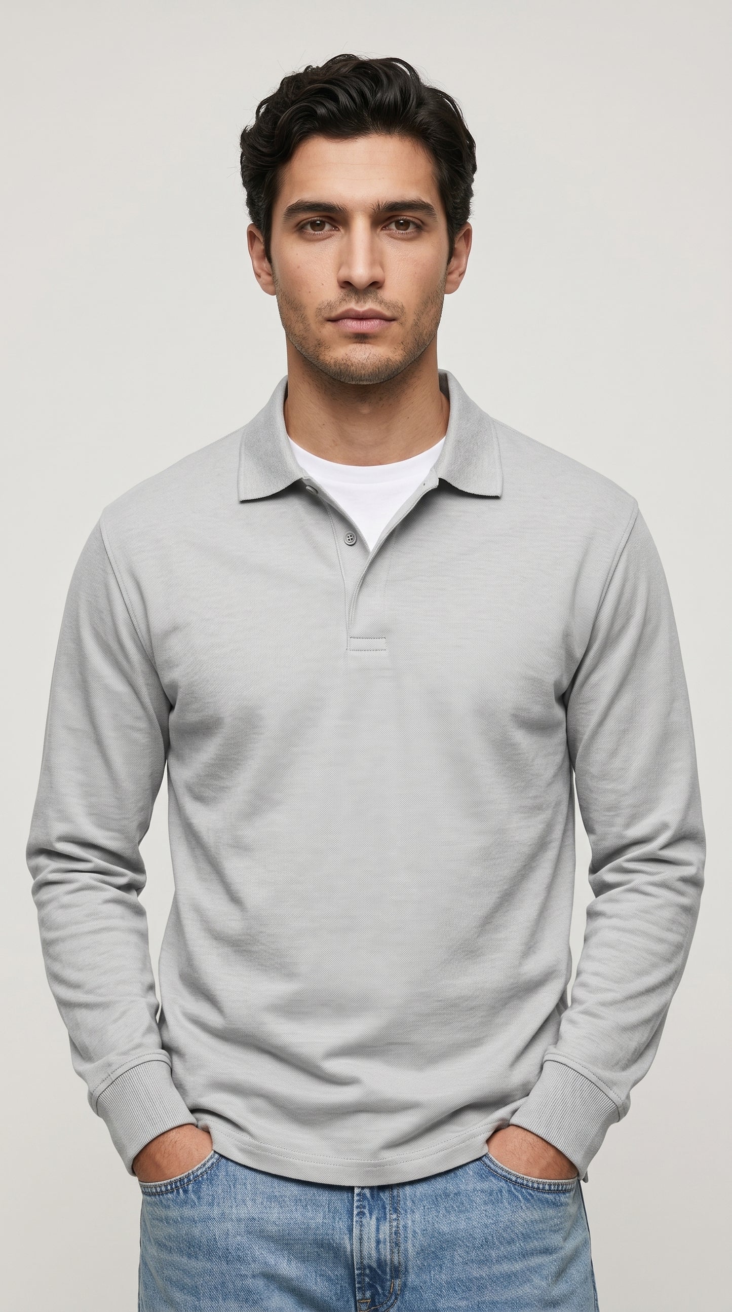 Areila Men's Long Sleeve Polo Shirt