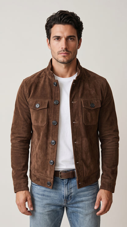 Areila Suede Trucker Jacket