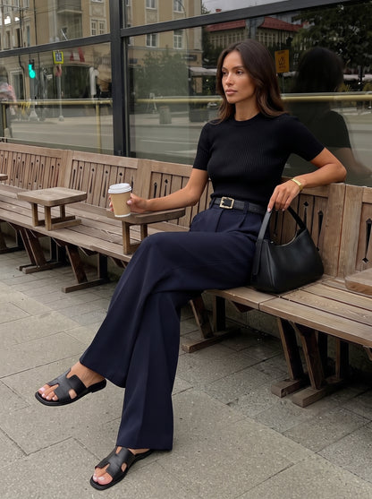 Women's High-Waisted Wide Leg Trousers