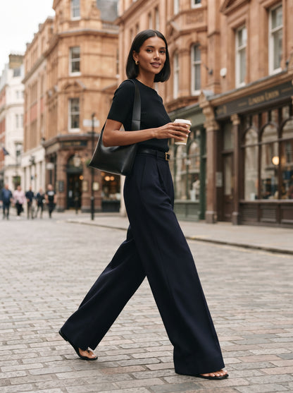Women's High-Waisted Wide Leg Trousers