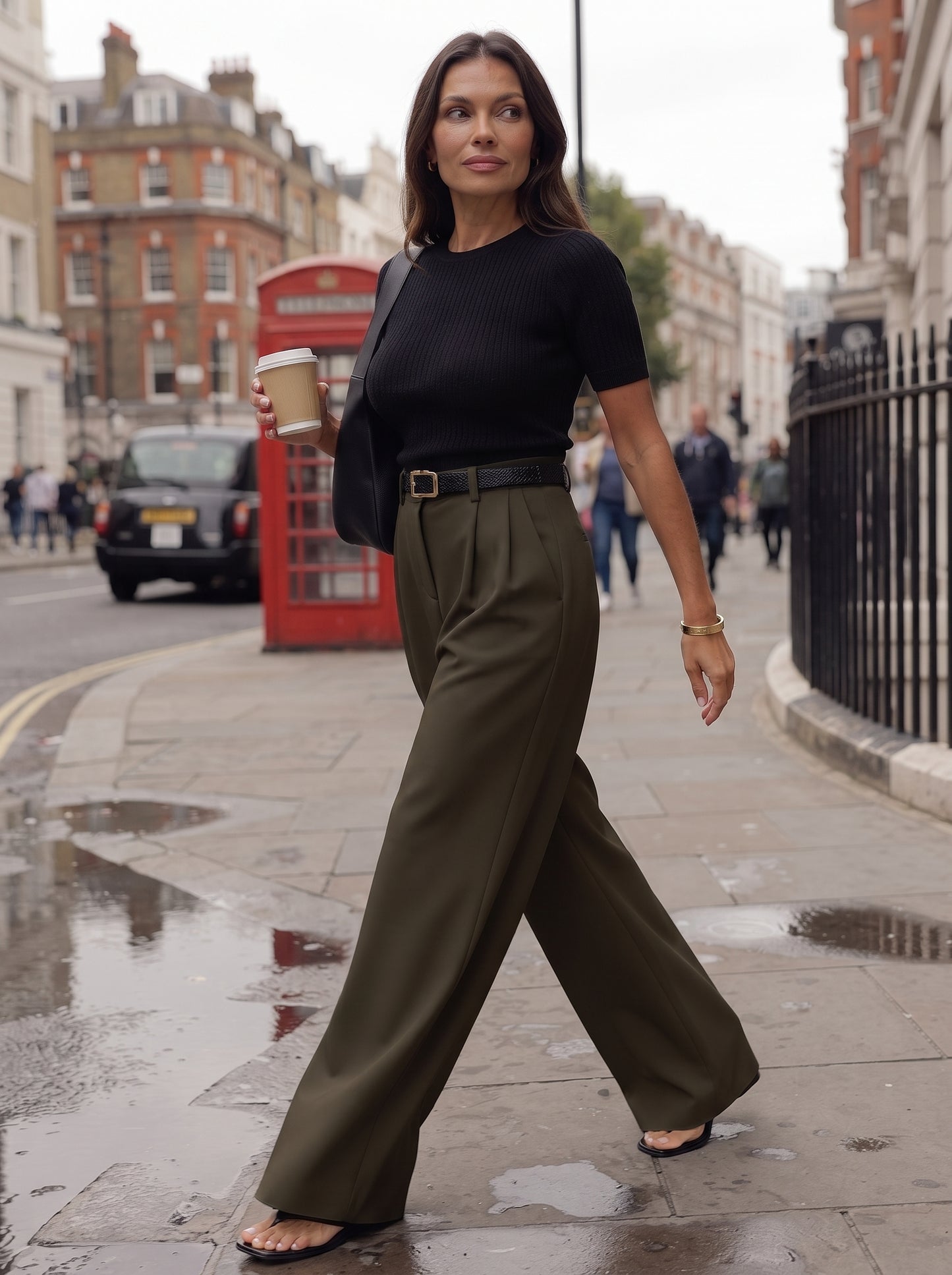 Women's High-Waisted Wide Leg Trousers
