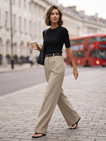 Women's High-Waisted Wide Leg Trousers