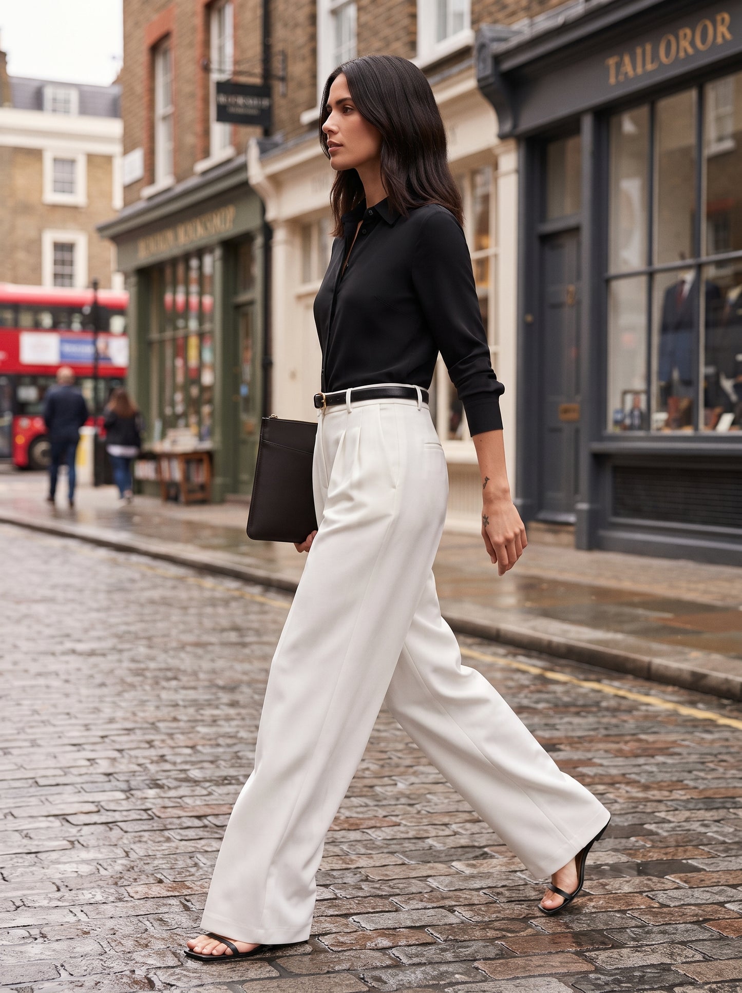 Women's High-Waisted Wide Leg Trousers
