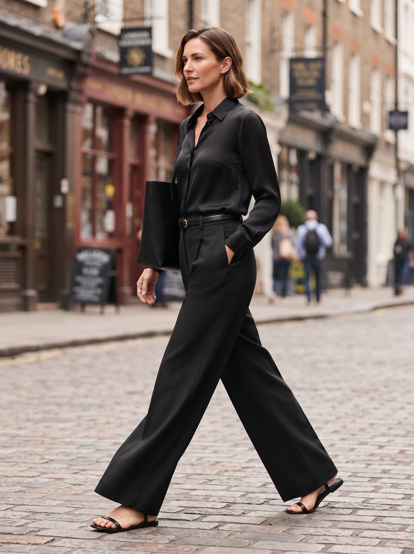 Women's High-Waisted Wide Leg Trousers