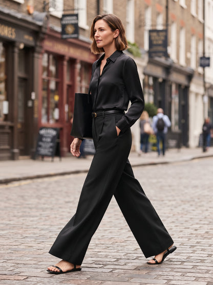 Women's High-Waisted Wide Leg Trousers
