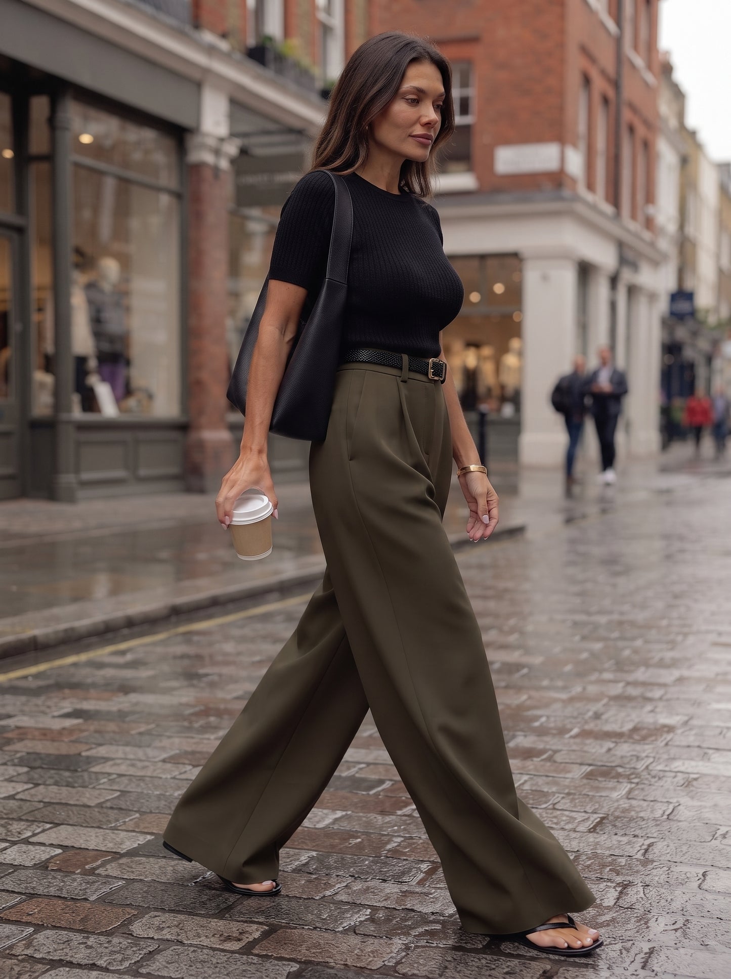 Women's High-Waisted Wide Leg Trousers