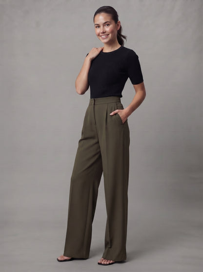Women's High-Waisted Wide Leg Trousers