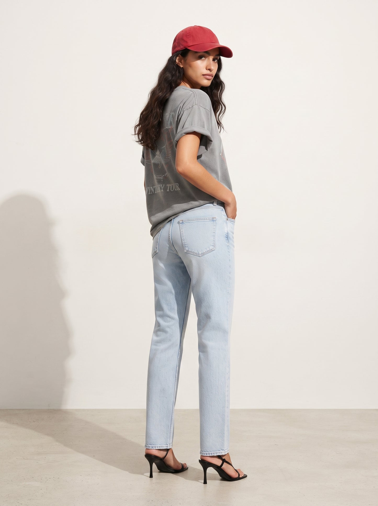 Women's High-Waisted Slim Straight Jeans