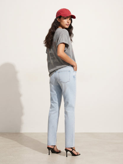 Women's High-Waisted Slim Straight Jeans